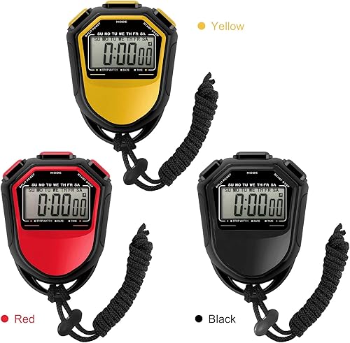 Miniatura 2 de Cronómetro de entrenamiento, resistente al agua, cronómetro, digital, portátil, LCD, cronógrafo, contador deportivo con correa para natación,
