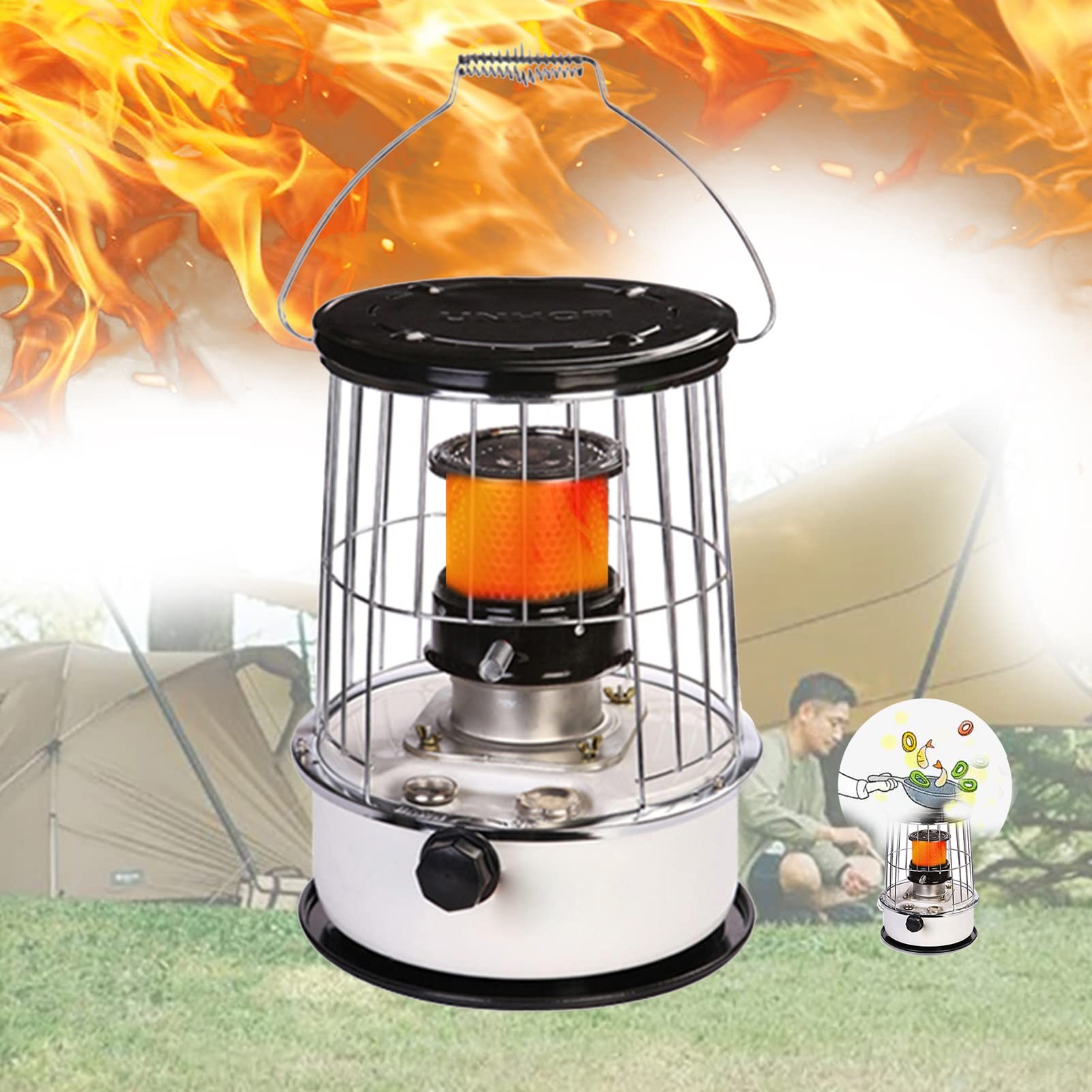 Poêle à pétrole intérieur et réchaud de camping 2 en 1 sans électricité