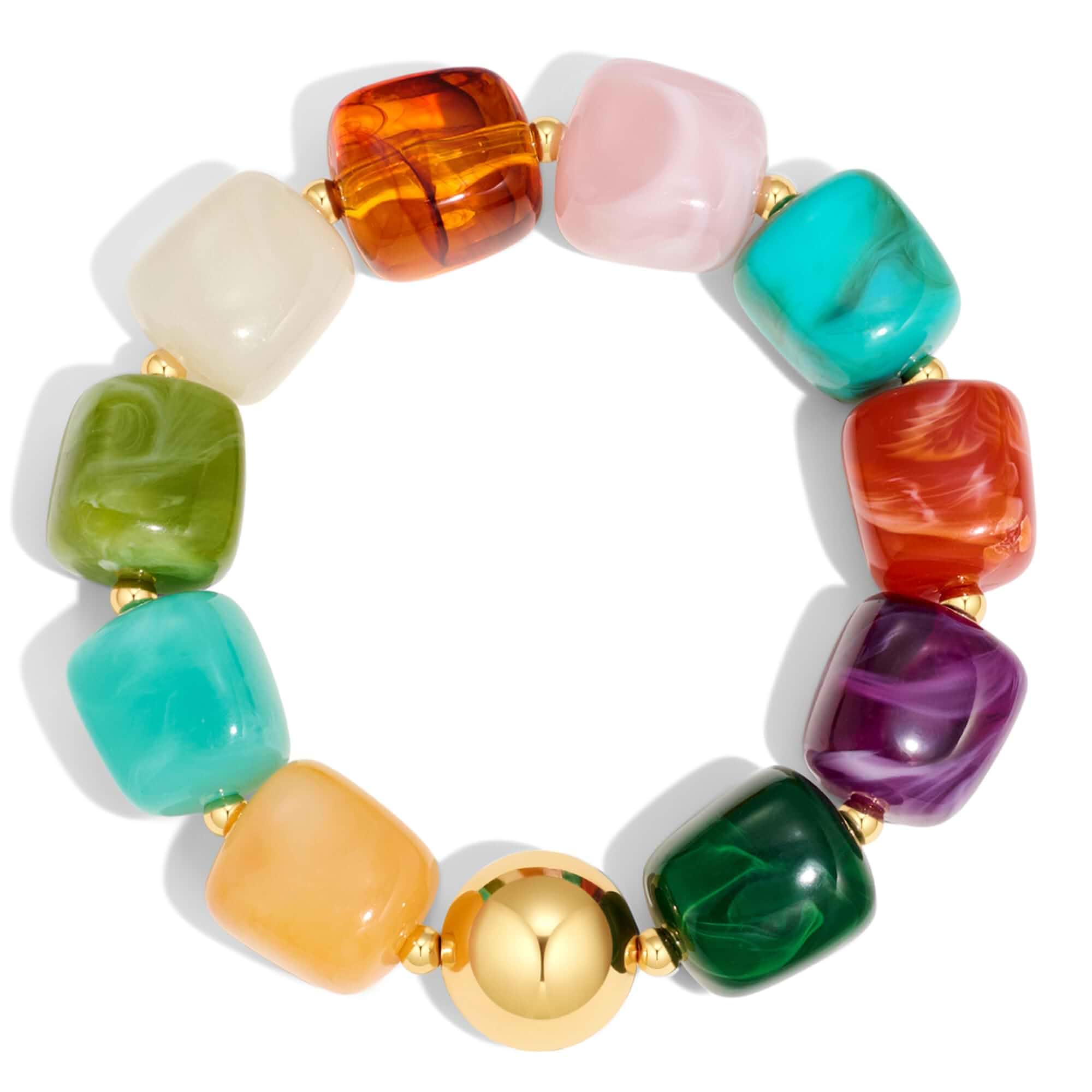 Chunky Beaded Bracelet for Women Colorful Resin Bead Jewelry Gift Trendy Statement Big Bubble Bracelets Summer Beach Boho Charm Jewelry Cute Stuff for Women