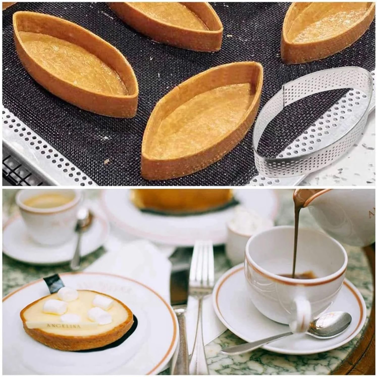 20Pack Stainless Steel Tart Ring, Heat-Resistant Perforated Cake Mousse Ring Cake Mousse Molds Circle Cutter Pie Ring