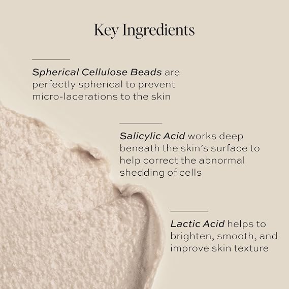 DIME Beauty Whipped Exfoliating Face Mask - Gentle Scrub with Salicylic Acid, Lactic Acid and 3-Size Cellulose Beads, Pore Cleansing, Smoothing Facial Exfoliator - 2 oz / 60 ml