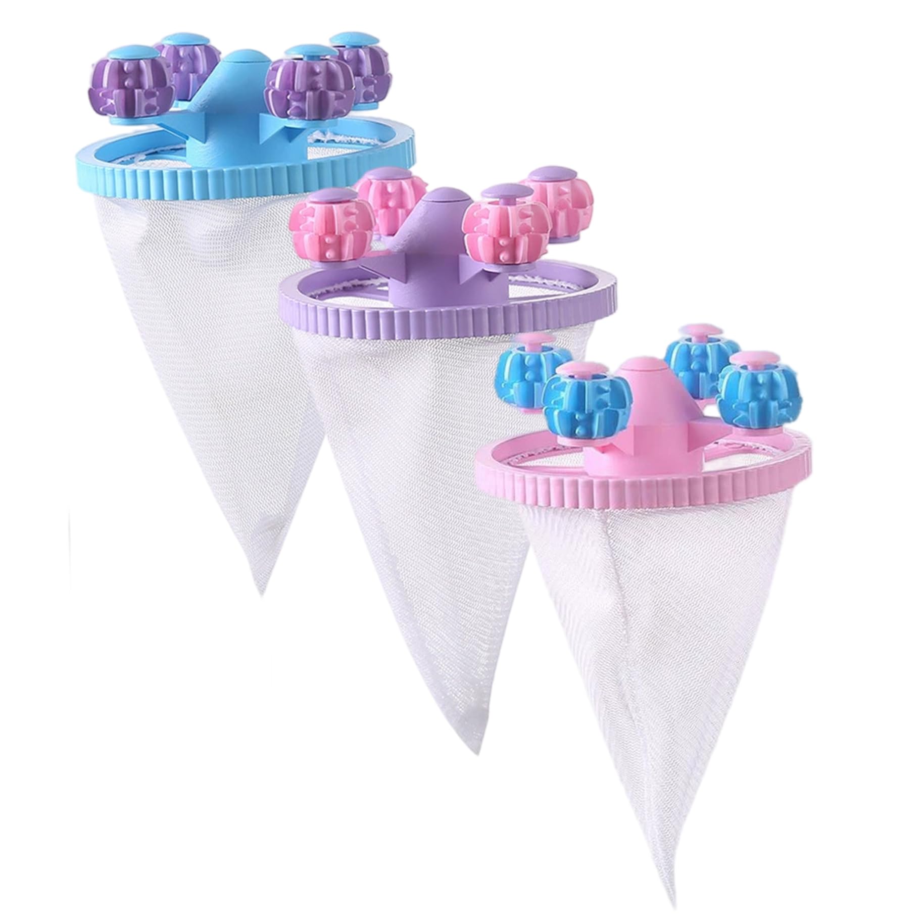 Faroby 3Pcs Pet Hair Remover for Laundry, Efficient Floating Hair Filtering Mesh Removal Reusable PP Lint Catcher for Washing Machine