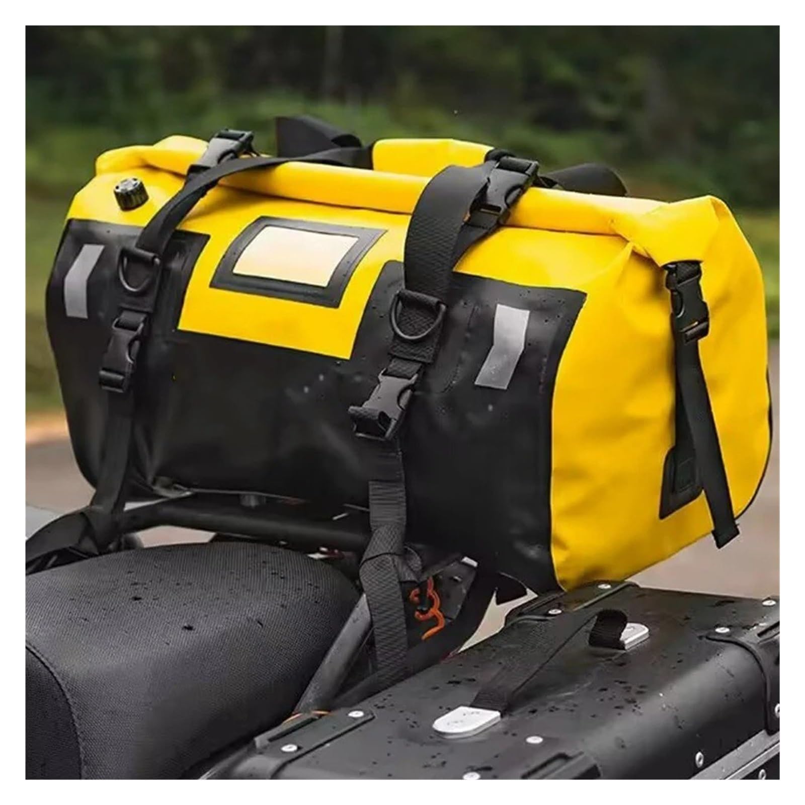 Top Case Motos Bolsa Trasera Impermeable para Motocicleta, Paquete Rollo Equipaje Seco Viaje Al Aire Libre Asiento Mochila 20/40/66 Bolsa De Moto(100L Carbon Fiber)