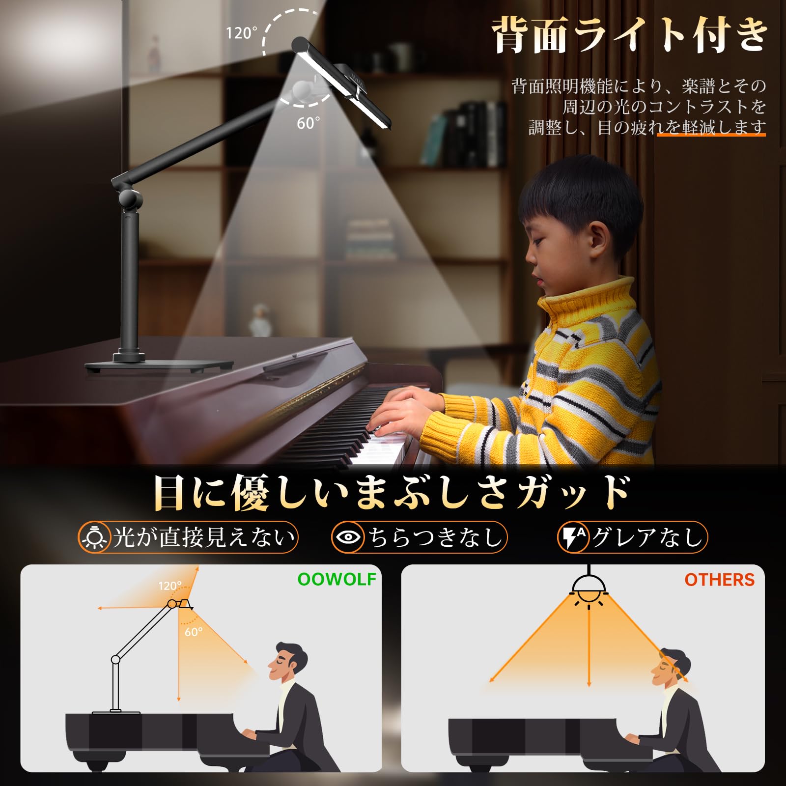 OOWOLF デスクライト 電気スタンド LEDデスクライト ( ブラック) Amazon.co.jp: OOWOLF デスクライト LED 電気スタンド クランプ