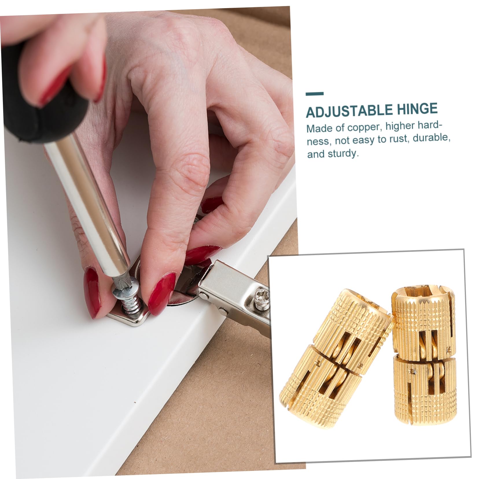 BELLIFFY Visible Hinge for Door 2pcs Hidden Hinge Rotation for Cabinet Doors No Noise