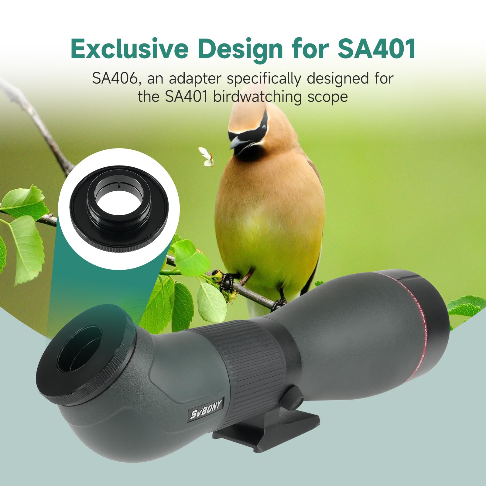 Svbony SA401 APO Spektiv 25-75x100 mm Apochromatisch Dual ED FMC mit WiFi Kamera Wasserdicht Vogelbeobachtung