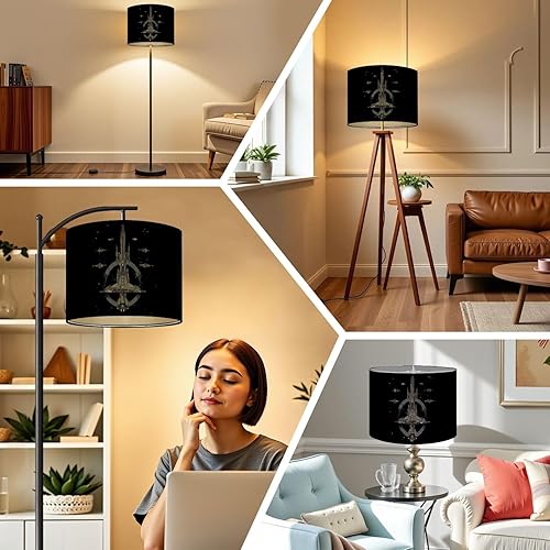 Miniatura 8 de Drum Lamp Shades Futuristic Spaceship Fleet Imperial Symbol Design Lampshade for Floor Lamps Table Lamp Pendant Light Linen 16"x16"x12" Replacement