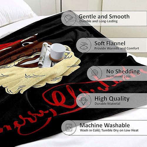 Vista 167 de LUVIVIHOME Manta de Feliz Navidad, bolas de Navidad azules doradas, manta de invierno con copos de nieve, manta individual, acogedora manta cálida