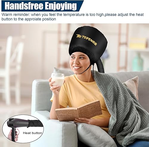 Miniatura 7 de TEPENAR Accesorio de capó para secador de pelo, secador de pelo extra grande mejorado para acelerar el tiempo de secado, suave y ajustable con