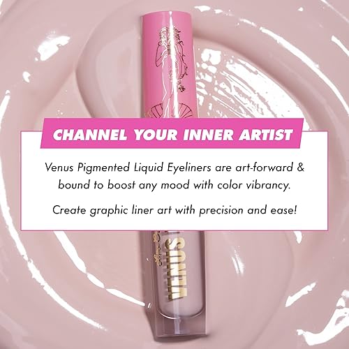 Miniatura 4 de Lime Crime Delineador de ojos líquido pigmentado Venus con cepillo de precisión, peonía (rosa bebé) - Fórmula a base de agua ultra mate es de larga