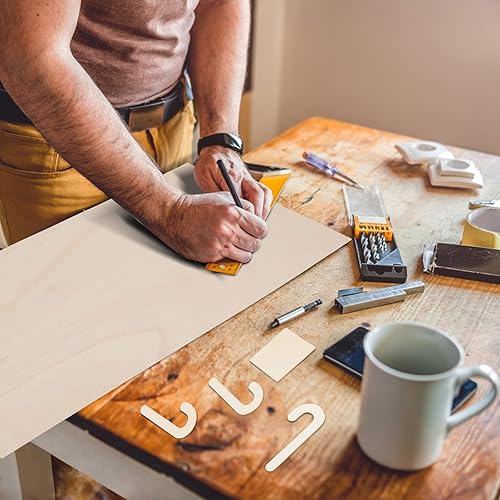 Miniatura 6 de 12 paquetes de hojas de madera de tilo sin terminar de 22 x 12 x 116 pulgadas - 2 mm de grosor, hojas de madera contrachapada rectangulares para