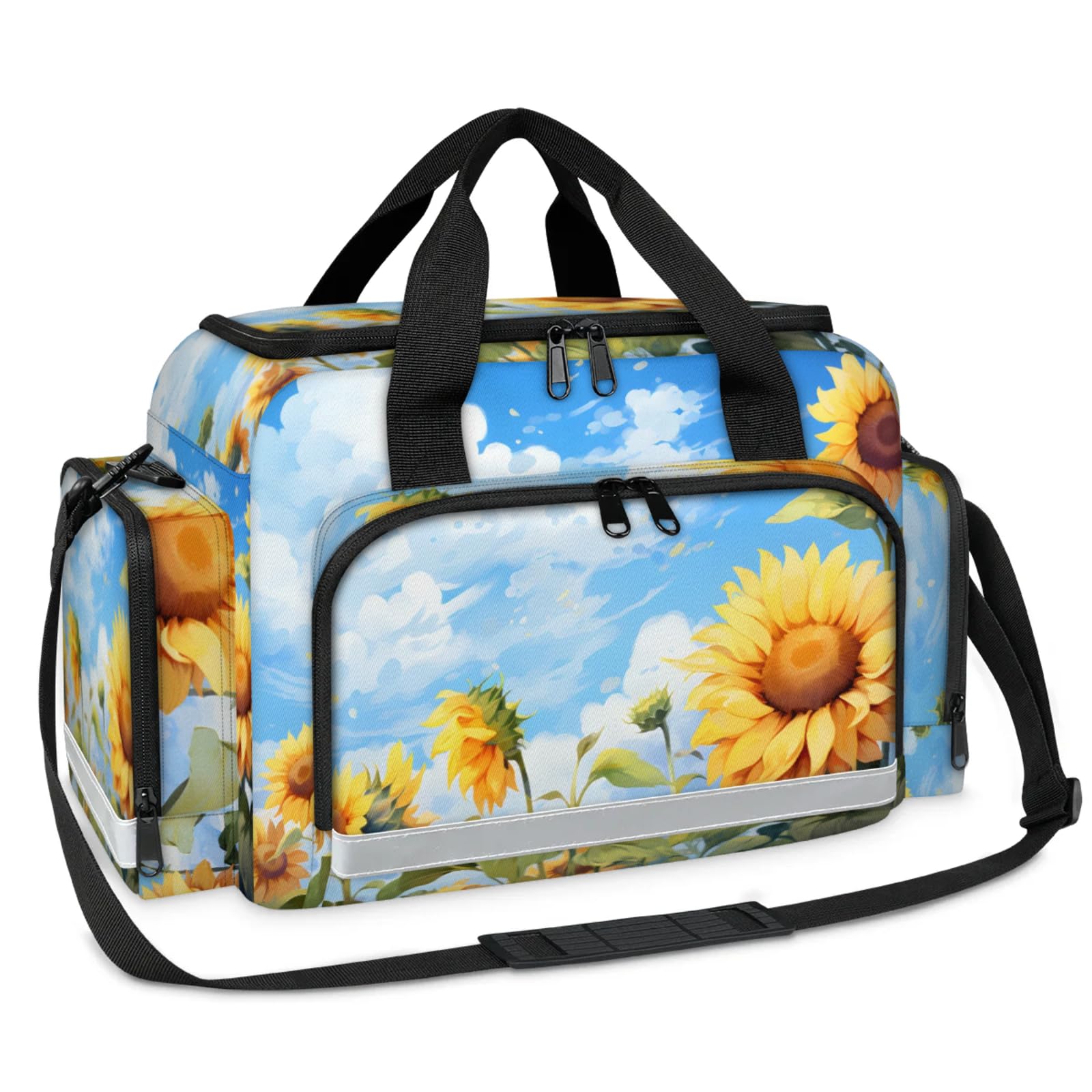 GzLeyigou First Aid Bags Empty, Fantastic Sunflower Emergency Bag First Aid Kit Multiple Compartment Kit Carrier On Call Trauma Bag For Paramedics Emergency Medical Supplies Kit