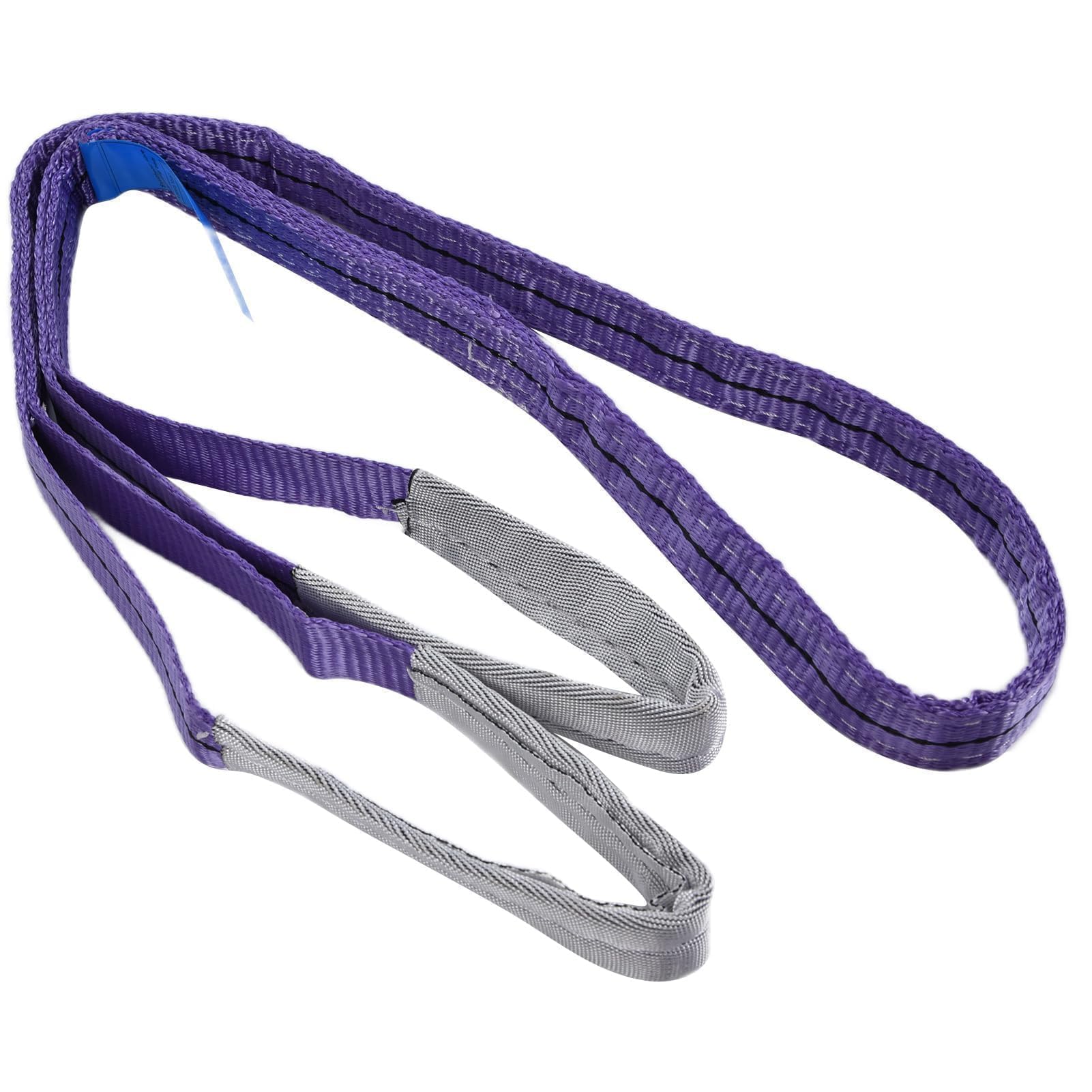 Élingue 1 tonne 2 m, Sangle de Levage avec Boucle Plate, Élingues Plates Tissées, Corde Anti-Abrasion et Anti-coupures en Polyester pour soulever des Objets Lourds