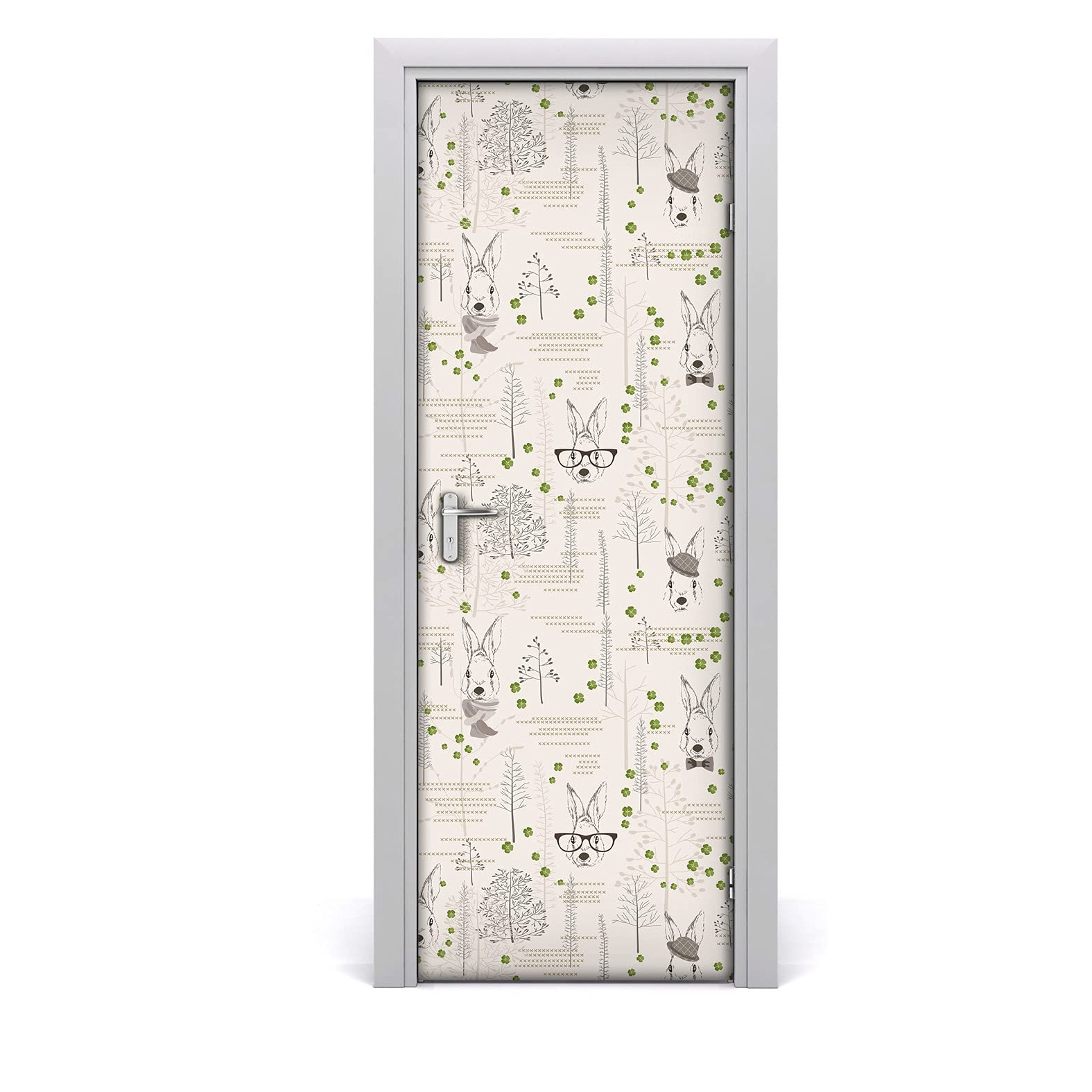 Autocollant de porte 70x200cm Lucky Lapbits papier peint mural Magic-Stick