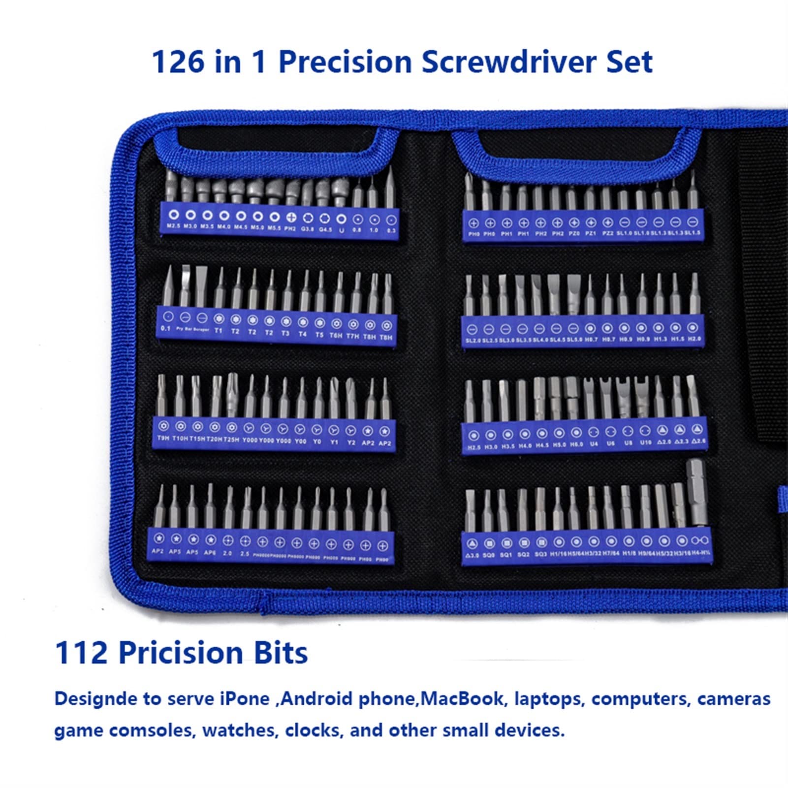 126 in 1 Schraubendreher Set Precision Mini Magnetic isoliert Schraubendreher Bits Kit for Pc. Telefon-Mobile-Kamera-Reparatur-Tool