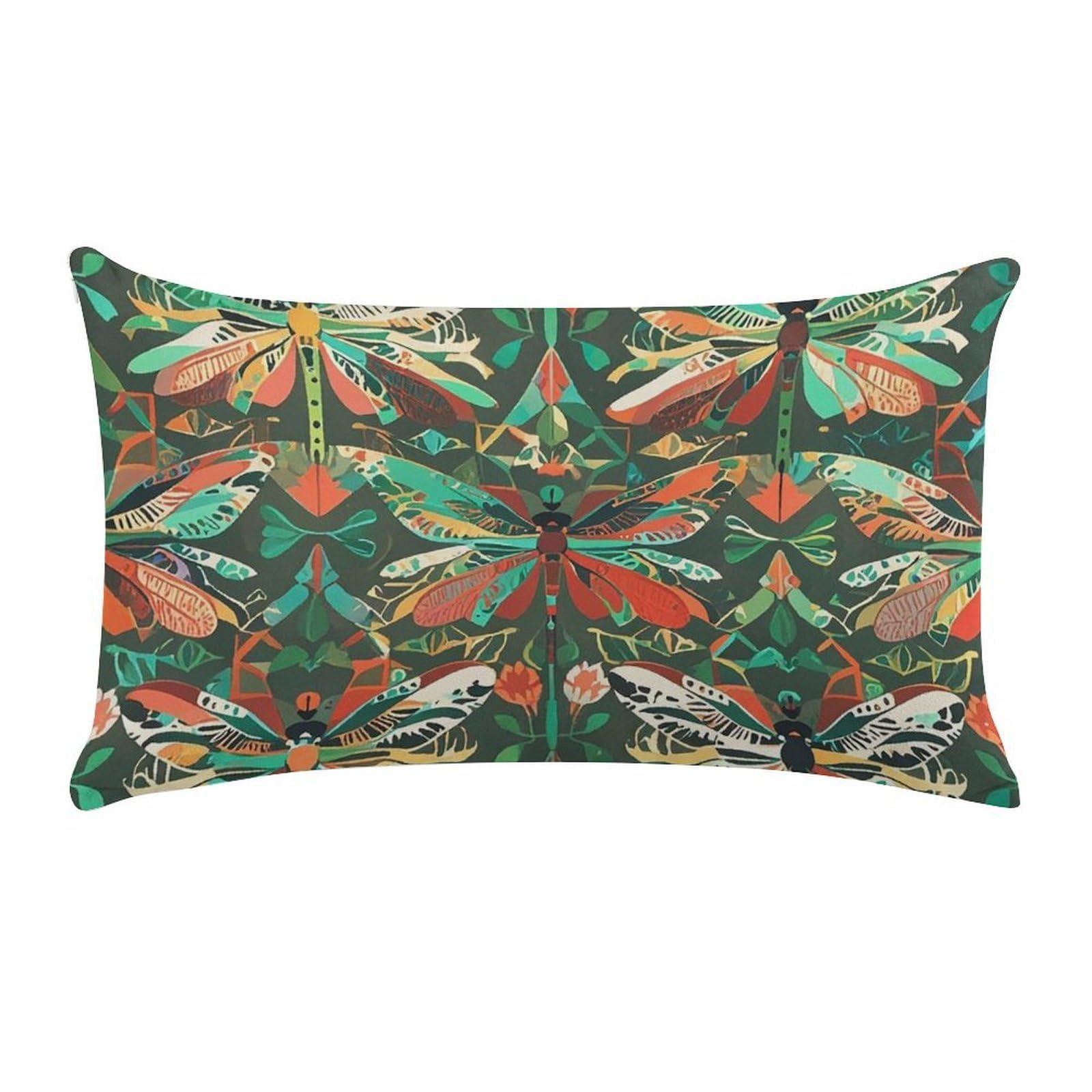 Dragonfly Pillow Cases for Sofa, Super Soft Plush Pillow Cover with Zipper, Luxury Cozy Pillow Shams for All Seasons, Lightweight Pillowcases for Bedroom, 12" X 20"