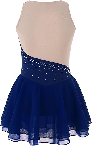Miniatura 2 de Vestido de leotardo de patinaje sobre hielo para niños y niñas, de malla, empalme sobre ruedas, danza, espectáculo