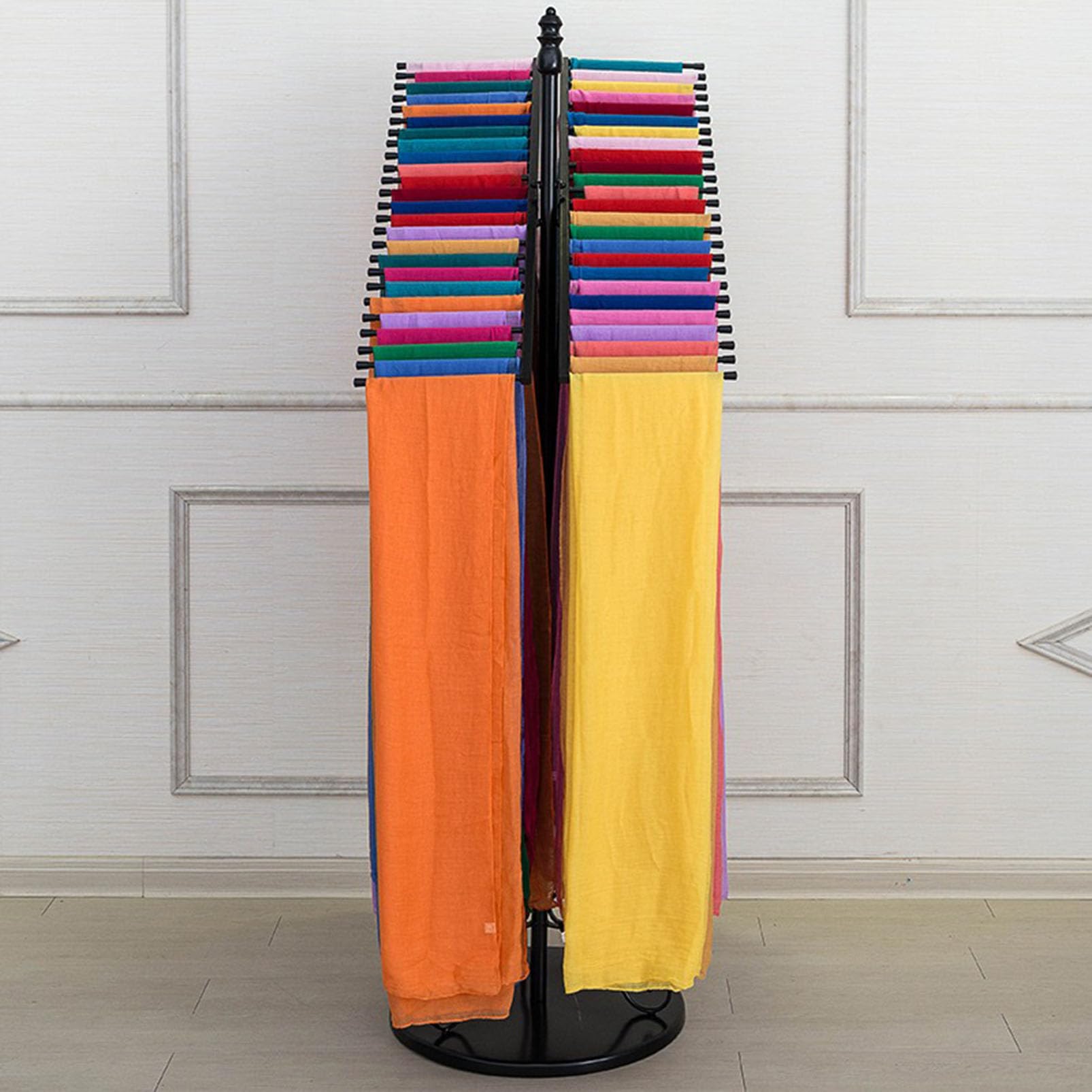 Soporte para bufandas, estante de exhibición de metal para bufandas, chales, hiyabs y pantalones, organizador multiusos independiente para armario, dormitorio o tienda