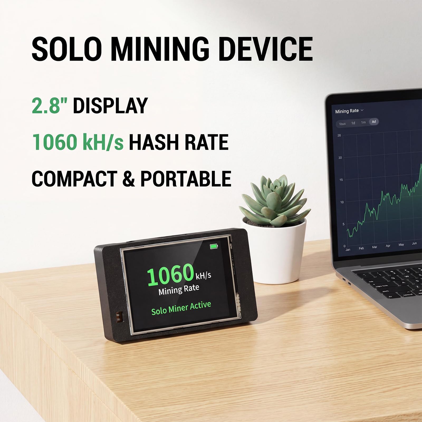 1060KH / S NMMiner Miner Home Coin Kryptowährung Lotterie Miner 2, 8 Zoll Farbdisplay NMMiner Mining Maschine Zubehör Büro Kryptowährung