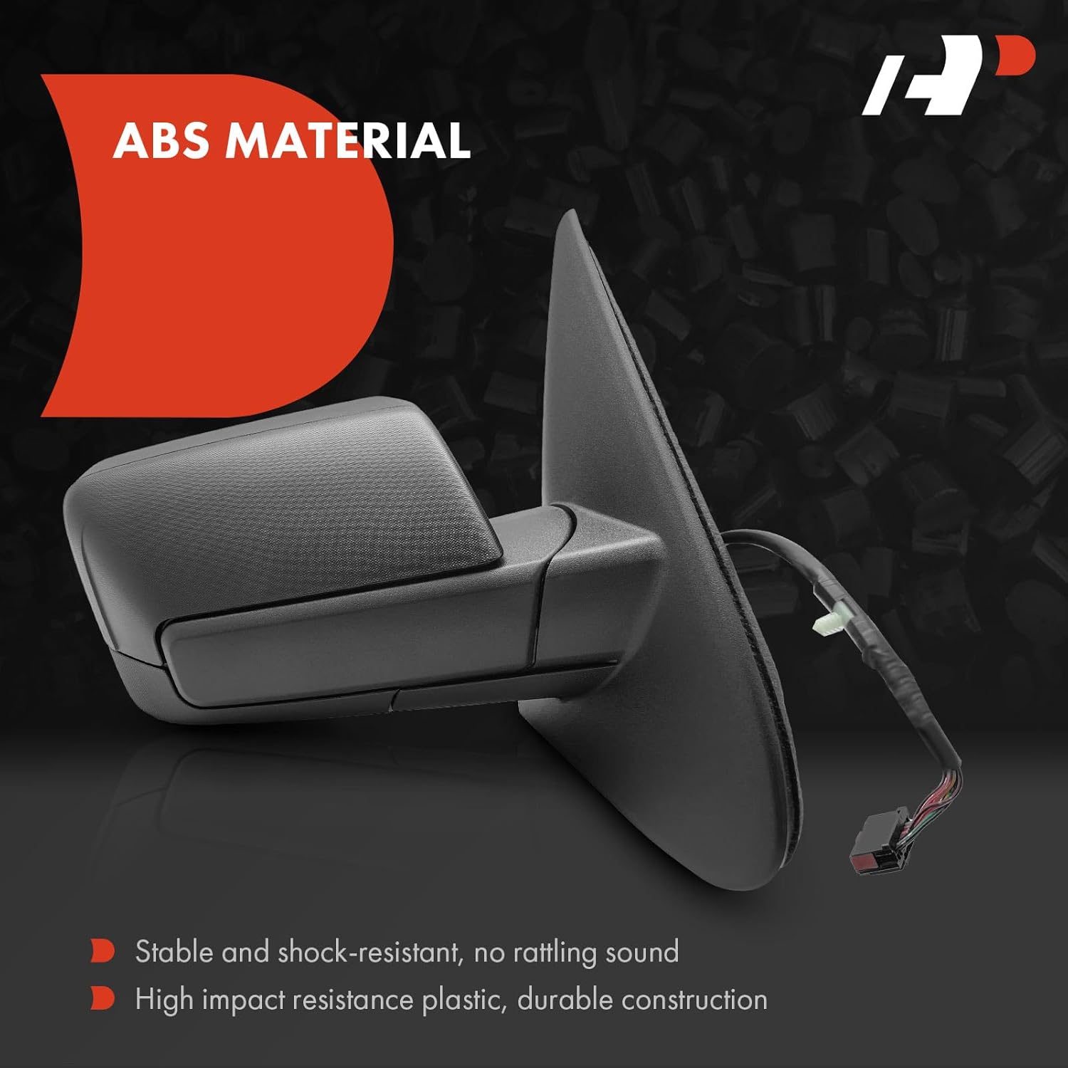 A-Premium Passenger Side Power Door Mirror - Compatible with Ford Expedition 2007 2008 2009 2010 - Heated Manual Folding Black Outside Rear View Mirror w/Turn Signal Puddle Light