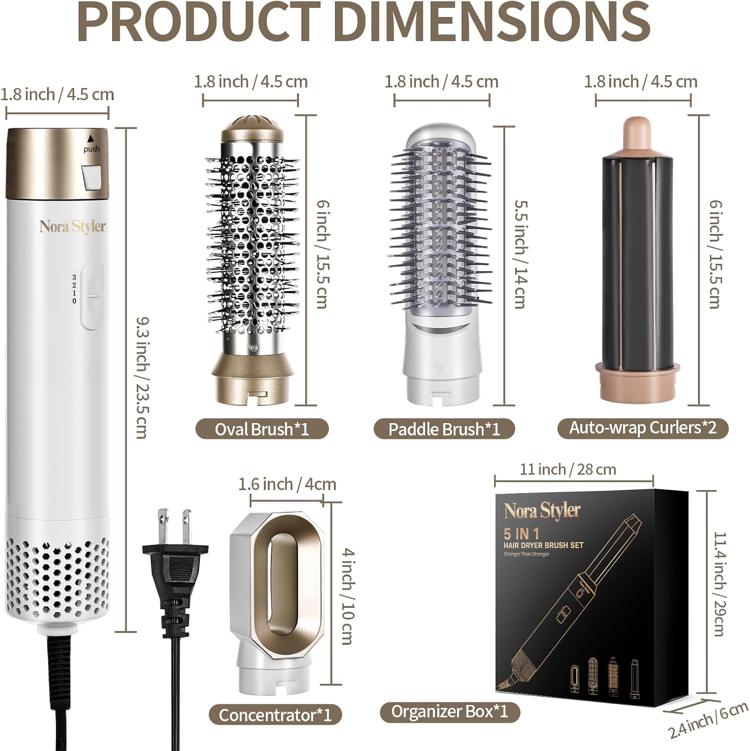 5-in-1 Hair Styler & Hot Air Brush Set, Multi-Functional Hair Styling Tool for Curling, Straightening & Volumizing, Ionic Hair Dryer Brush for Salon-Style Results at Home - Image 7