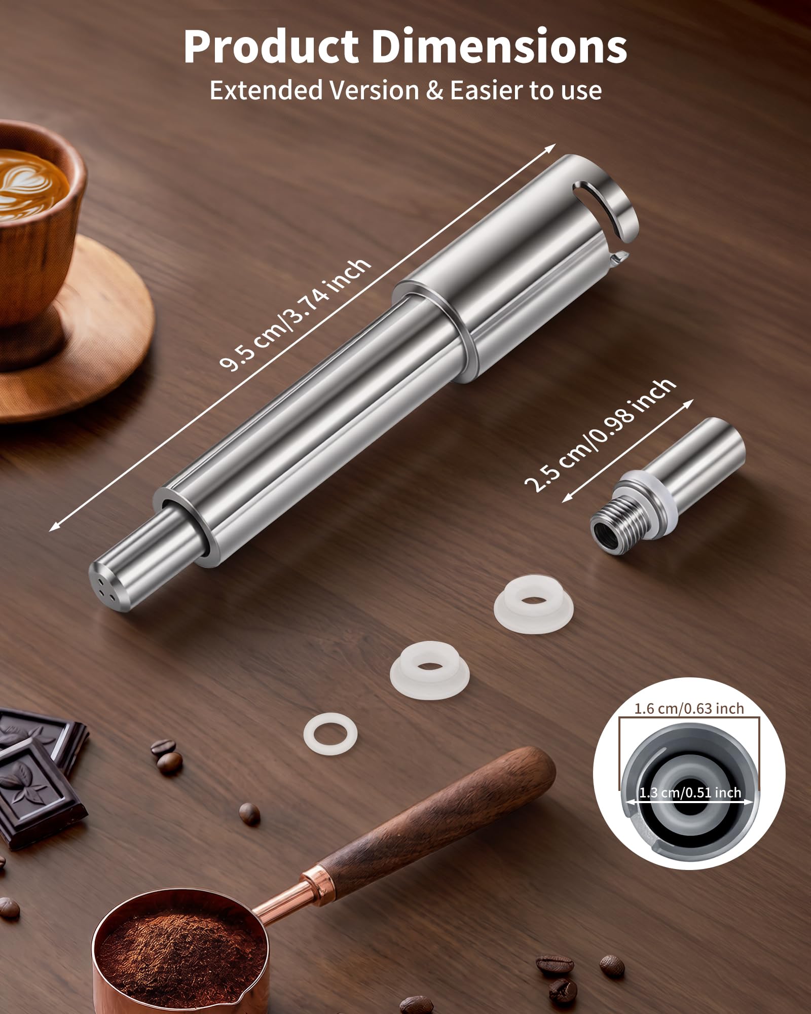 MOWETOO Ugello del Vapore for Coffee Machine - Inossidabile Steam Nozzle per Espresso Machine DeLonghi Dedica EC685 ed EC680, Punta con 1 o 3 Fori