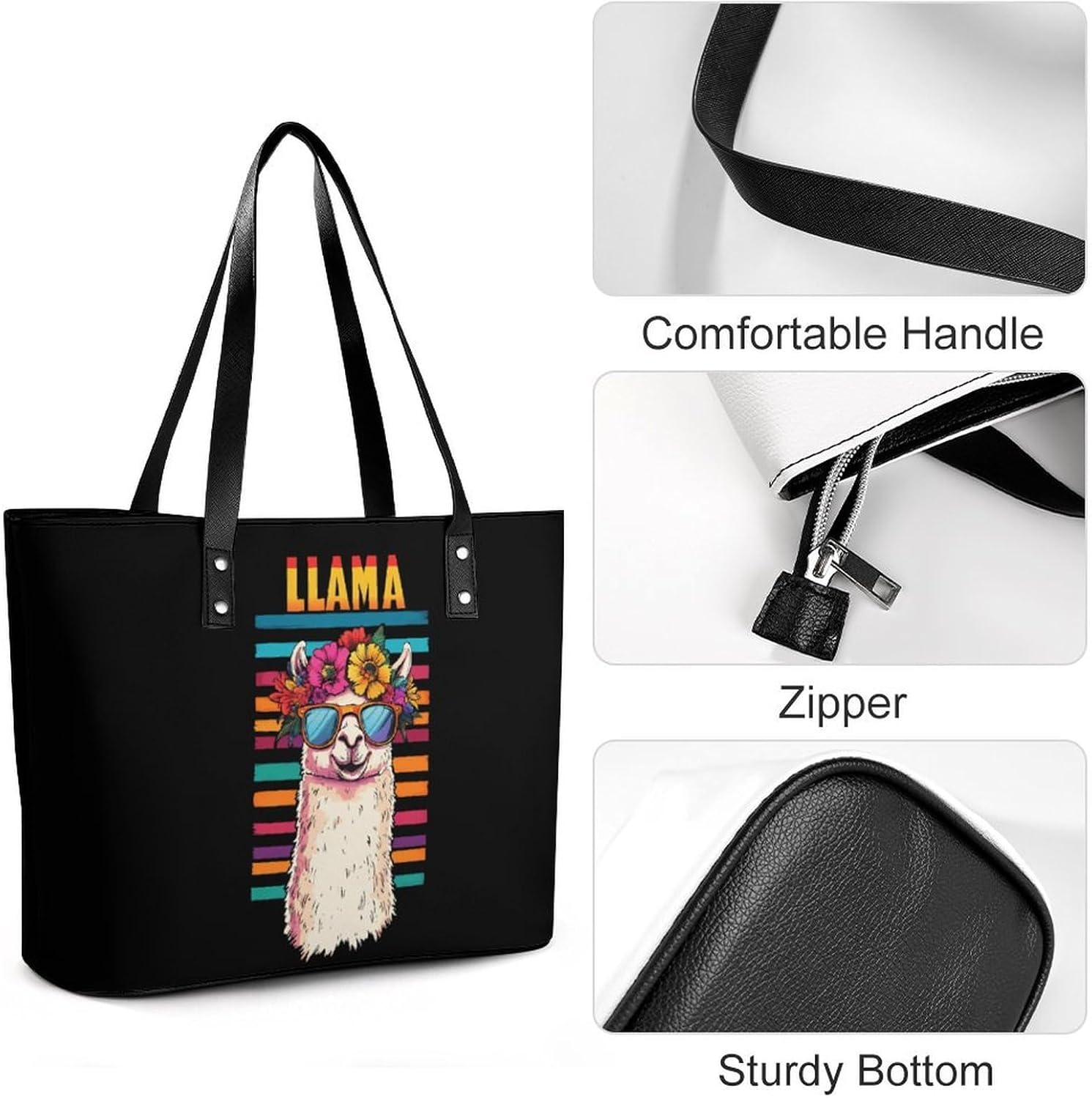 Vintage Llama Women's Satchel Handbags Tote Shoulder Bag Purses for Travel Shopping Work