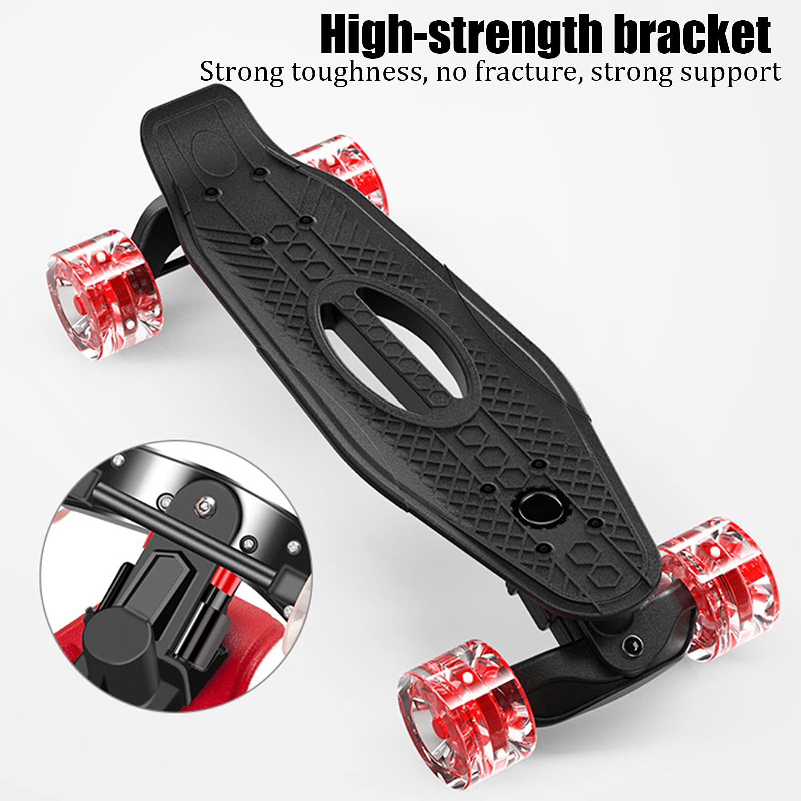 Skateboard Planche à Roulette 21" Mini Cruiser Standard Skateboards avec LED Light Up Roues, Single Kick Concave Skateboards pour Enfants Jeunes Adolescents Adultes