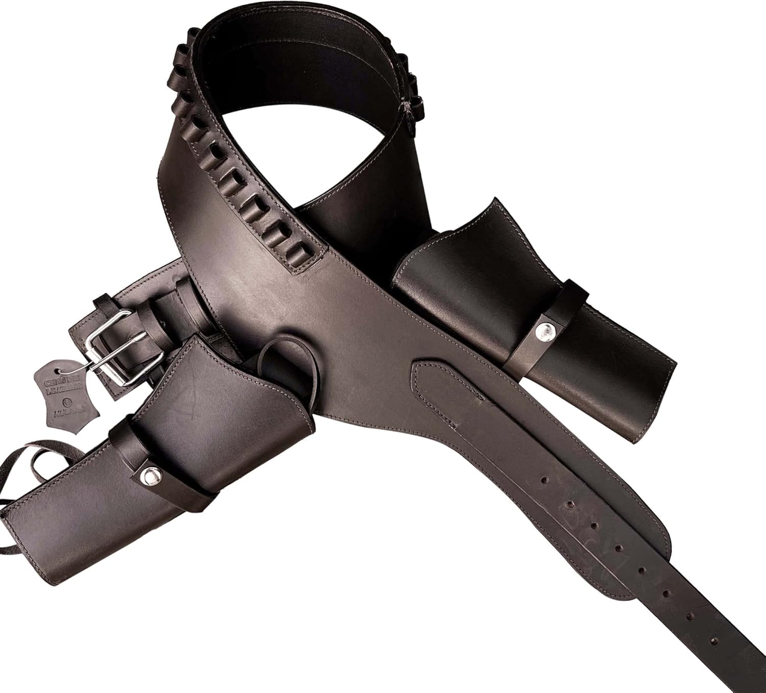 Hulara Genuine Leather Western Gun Belt Concealed Carry Gun Holster Belt for Men Women Cowboy Costume Revolver Holster Pistol Tactical Hoslter