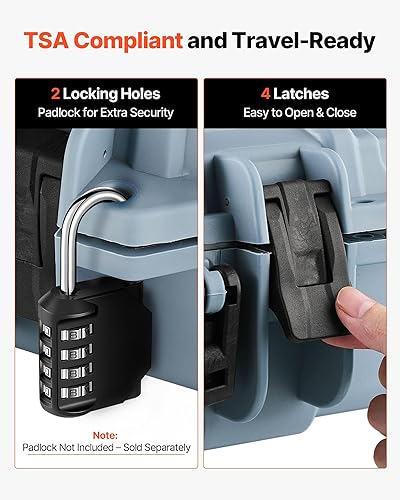 Miniatura 119 de VEVOR Rifle Case, Rifle Hard Case with 4 Layers Fully-protective Foams, Lockable Hard Gun Case with Wheels, IP67 Waterproof & Crushproof, for Rifles