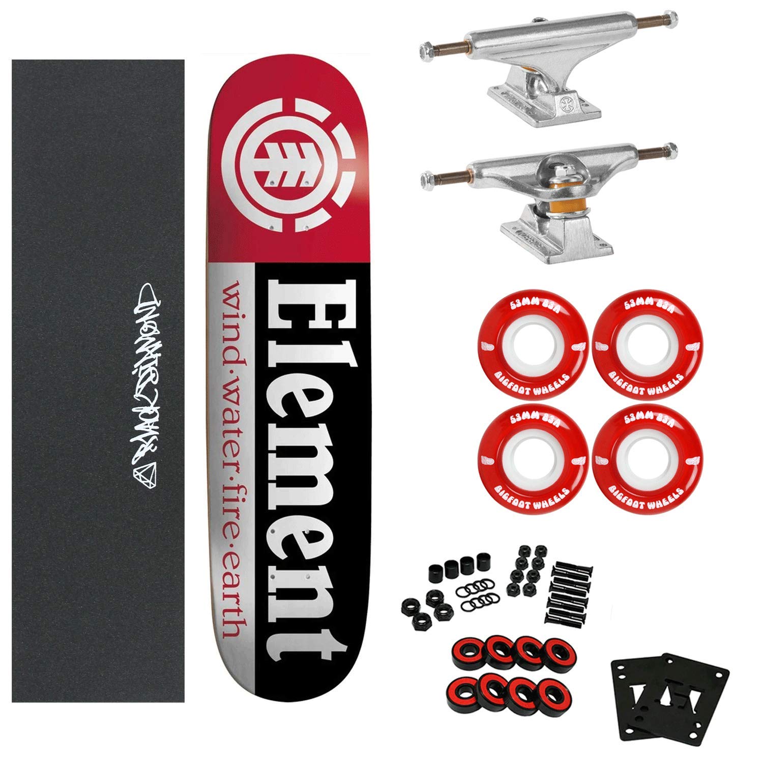 Element Skateboard Section 7.75" Independent Trucks, Soft Wheels