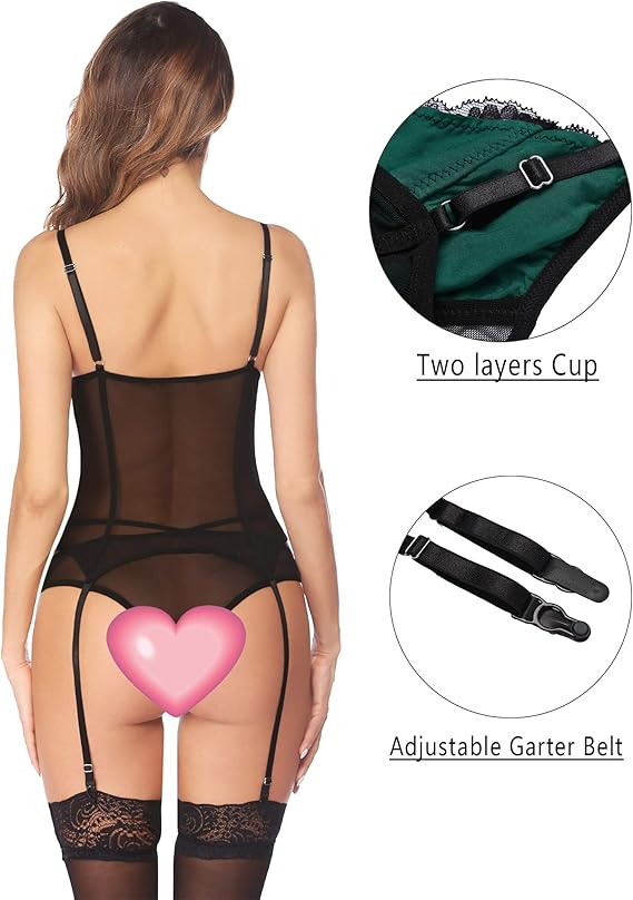 Avidlove Women Lace Garter Lingerie Set Lace Teddy Lingerie Set Corset Lingerie Boudoir Outfits At Amazon Women S Clothing Store
