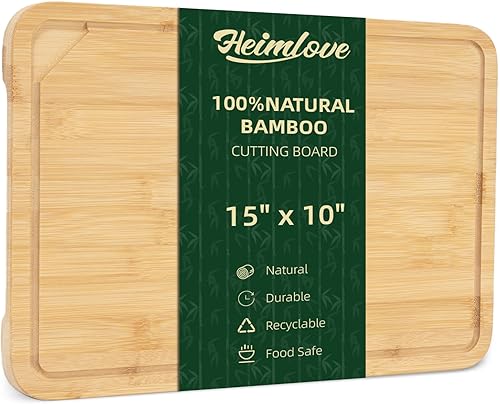 Miniatura 8 de Heimlove Mini tabla de cortar de bambú de 9 x 6 pulgadas, pequeñas tablas de cortar de madera para charcutería de cocina con ranura para jugo y