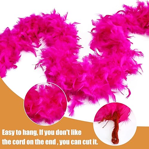 Miniatura 3 de FeelfunFeather Boa de plumas de pavo de 2 yardas para manualidades, boda, fiesta, baile, Halloween, Navidad, disfraz para decoración del hogar