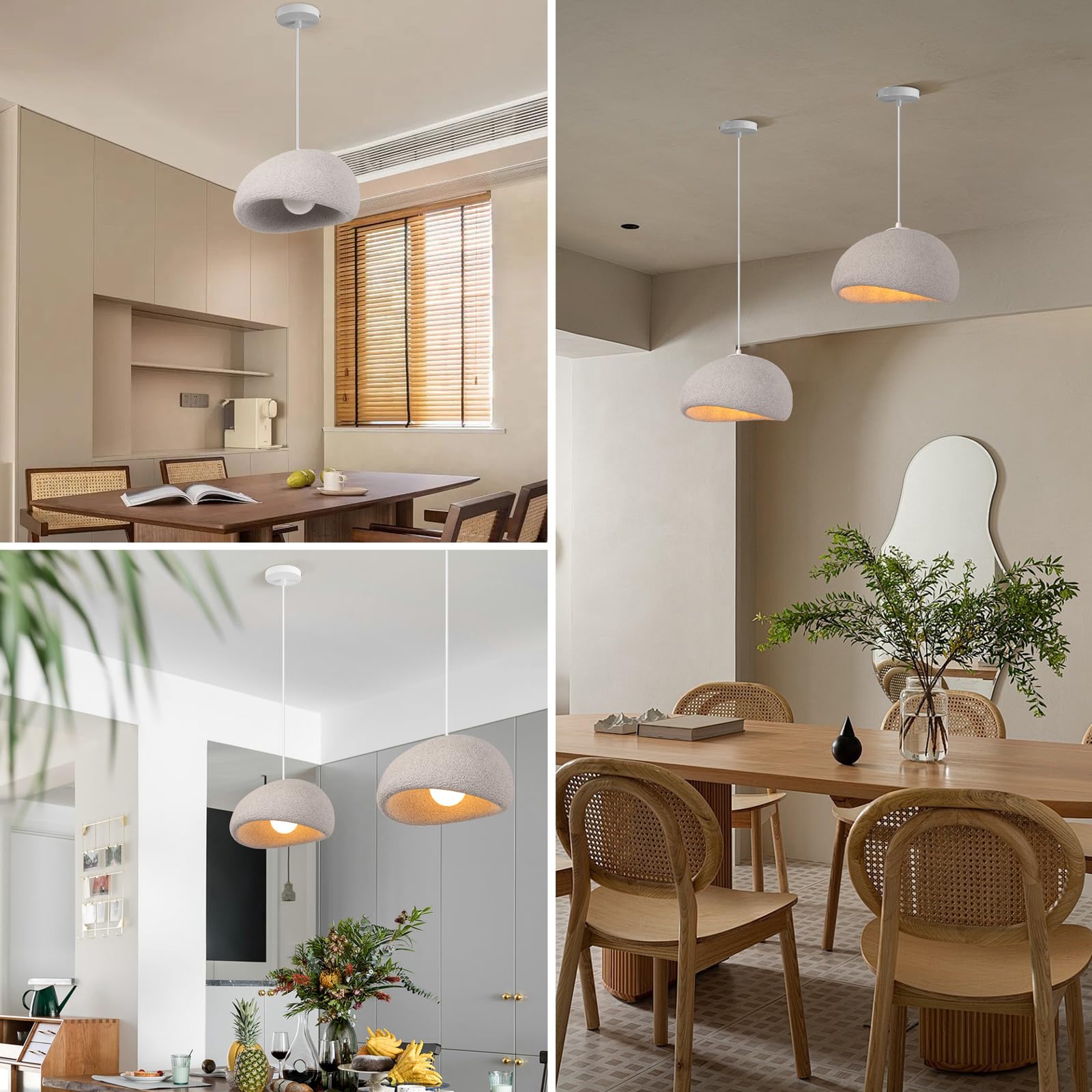 Pendelleuchte Moderne Hängelampe Kreative Lampenschirm Kronleuchter Ø40cm Hängeleuchte E27 Verstellbar Deckenleuchte für Schlafzimmer Esszimmer Wohnzimmer, Grau