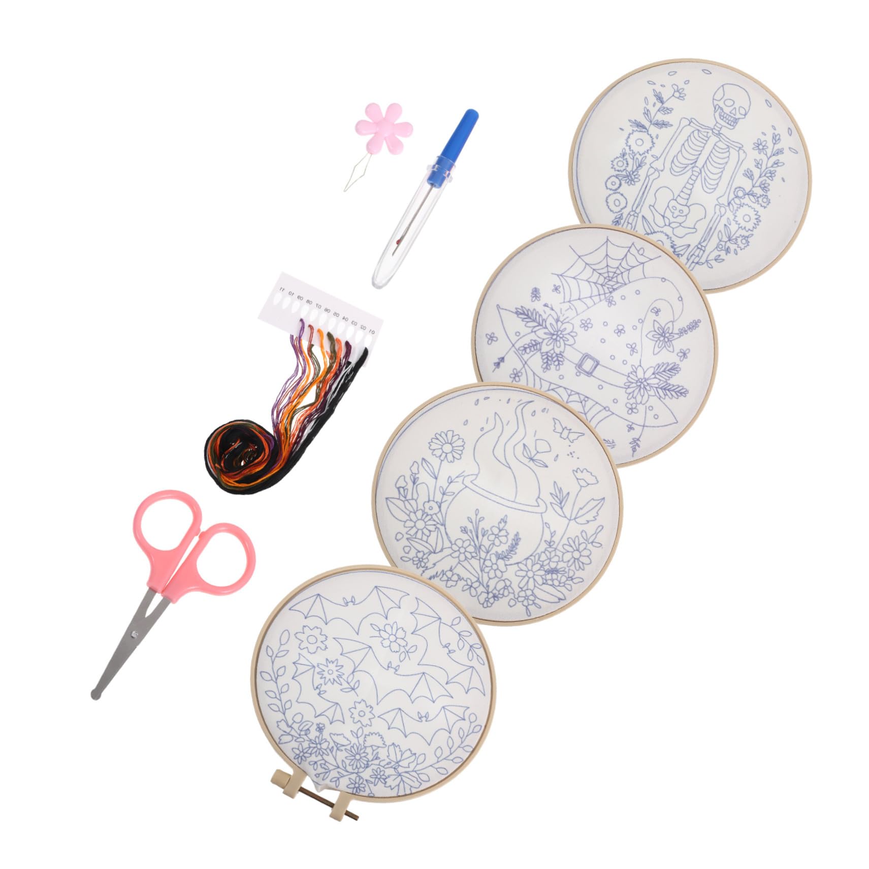 VILLFUL Kit De Bordado Para Principiantes Y Adultos Práctico Kit De Punto De Cruz A Mano De Aguja Perforadora De Punto De Cruz Para Adultos Y Principiantes
