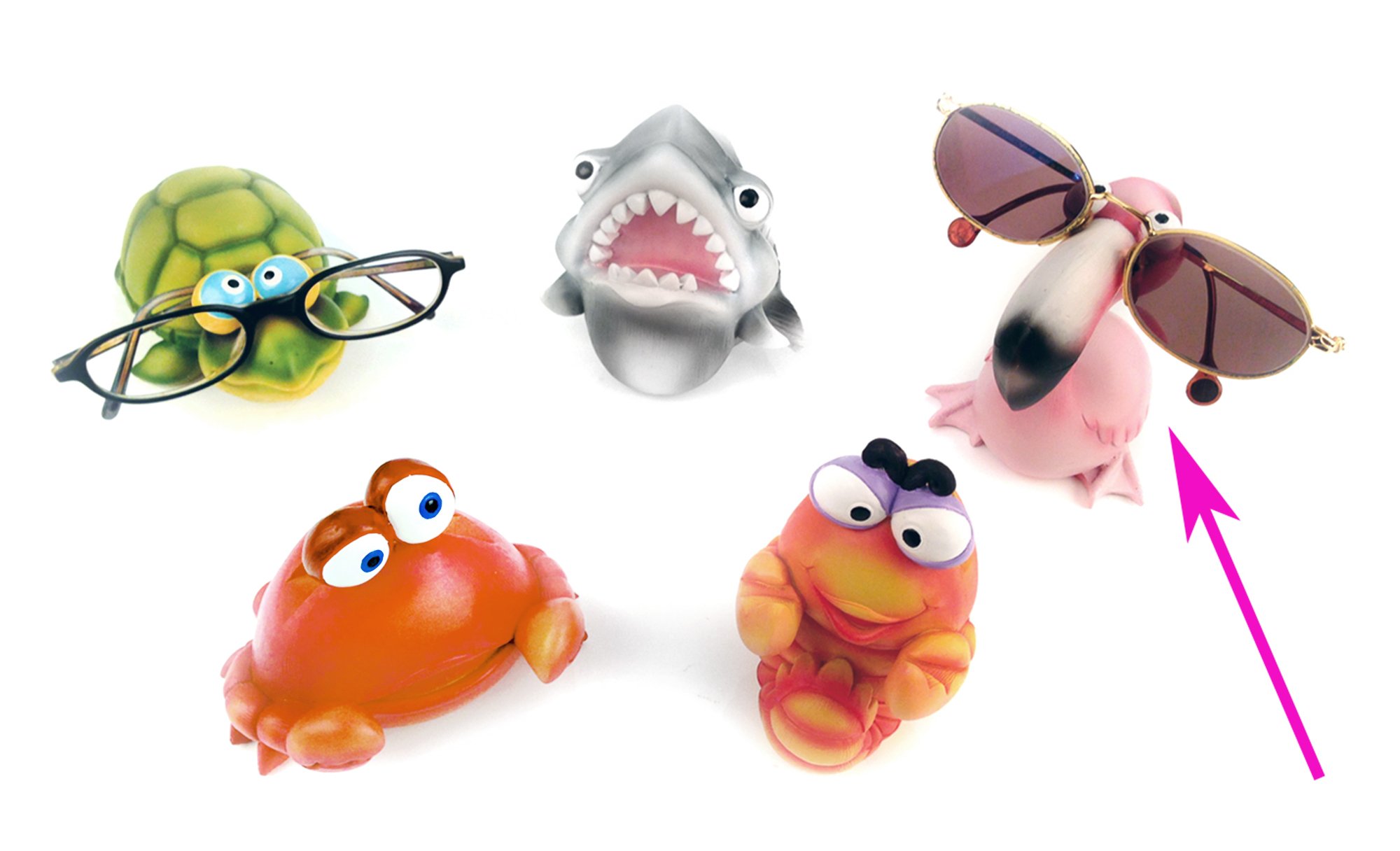 by-Bers glasses holder, bird design, really funny hand painted bird figurine, polyresin, gift for children and adults pink - Image 3