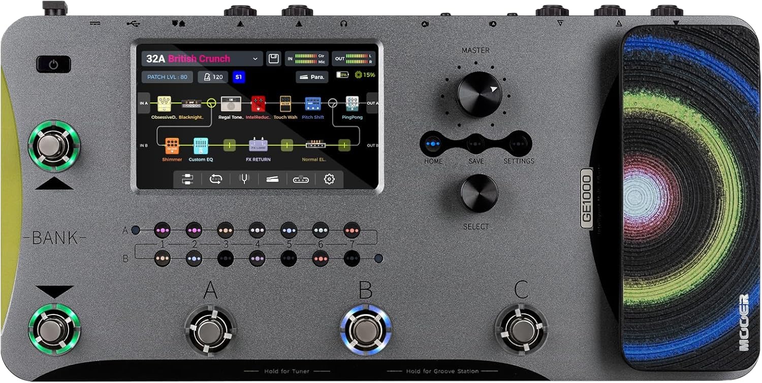 Mooer GE1000 – Amp Modeling & Multi Effects, con batteria – Grigio