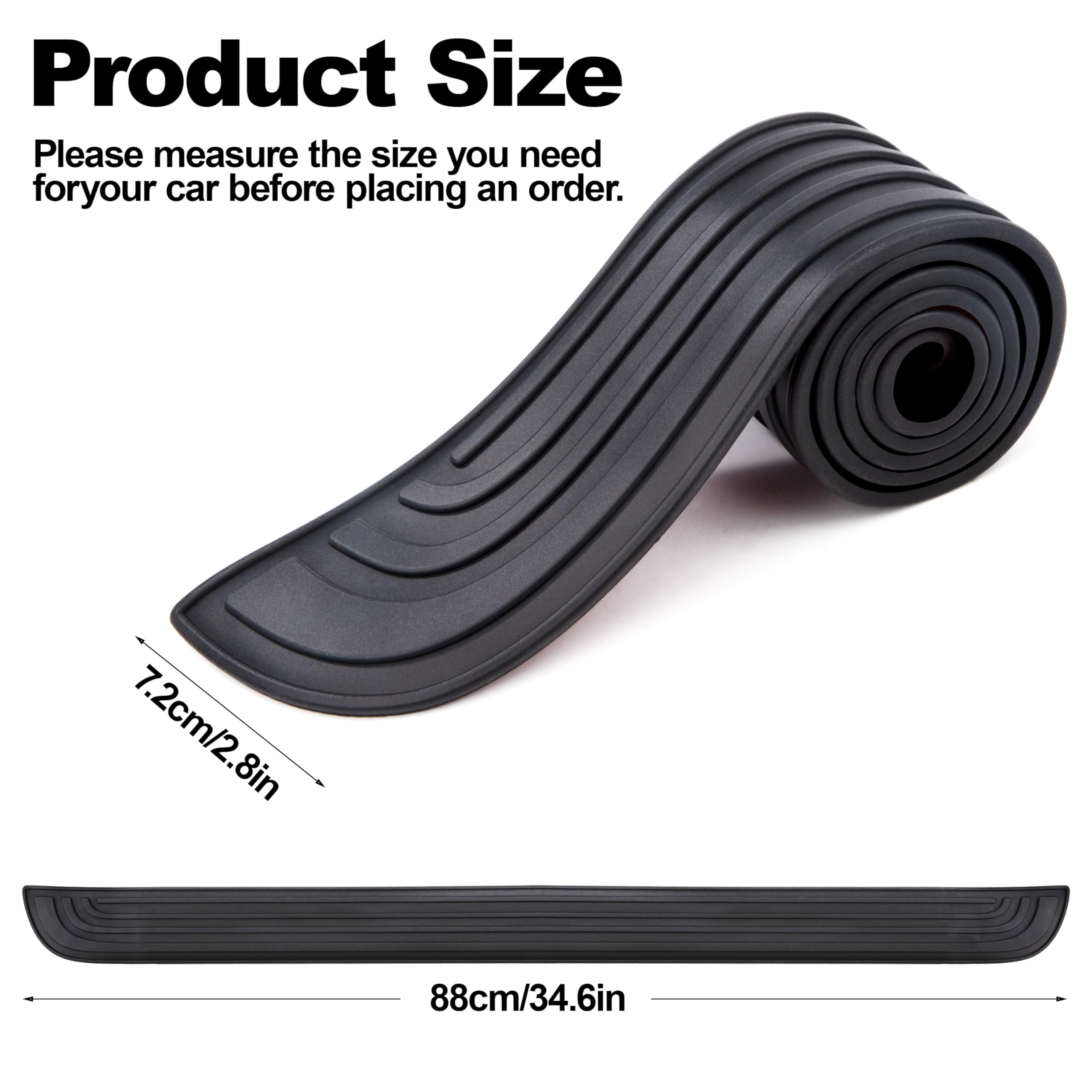 Protezione Paraurti Posteriore In Gomma | 101x8.5cm, Antigraffio Per Auto, SUV, Pickup - Foto 7