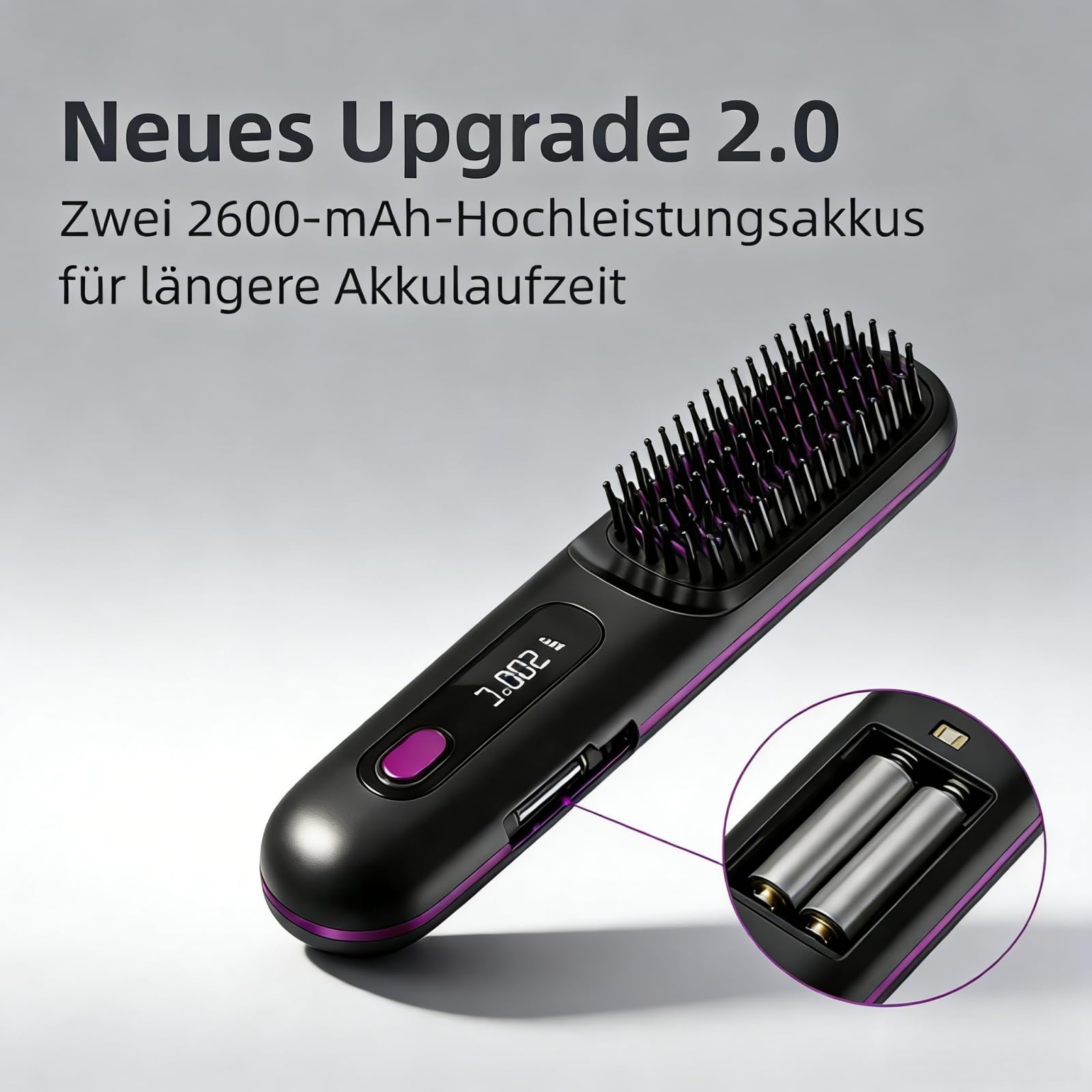 clinora 2.0 Die ERSTE intelligente SylingBürste für kurzes Haar，Tragbar, Neu aufgerüsteter Akku mit hoher Kapazität,Beschädigt das Haar nicht,ideal für Reisen，Für alle Haartypen geeignet