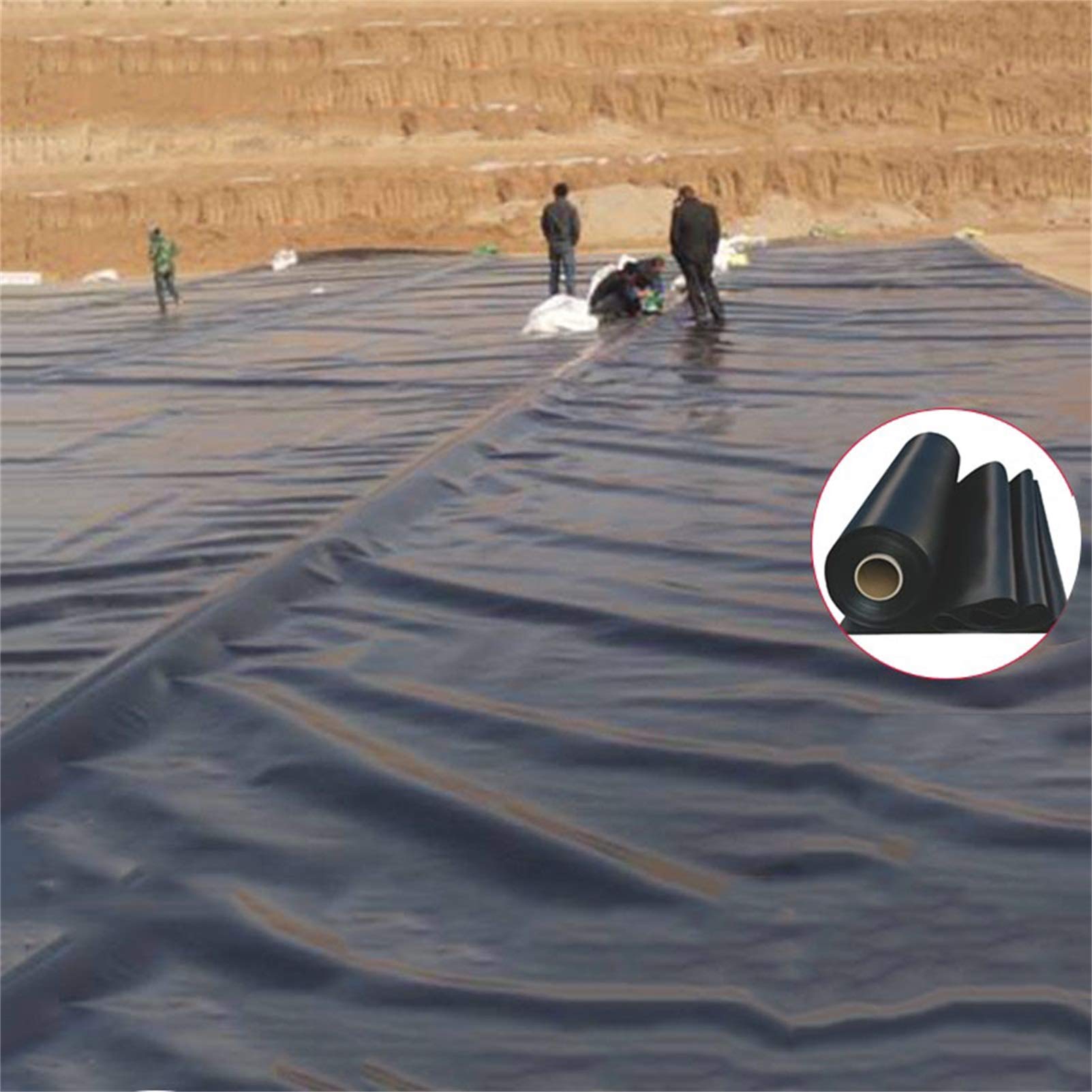 Telo impermeabile in PE nero per stagni di pesci, ruscelli, fontane, giardini acquatici e campeggio, spessore 0,2 mm, copertura esterna per protezione Ultie