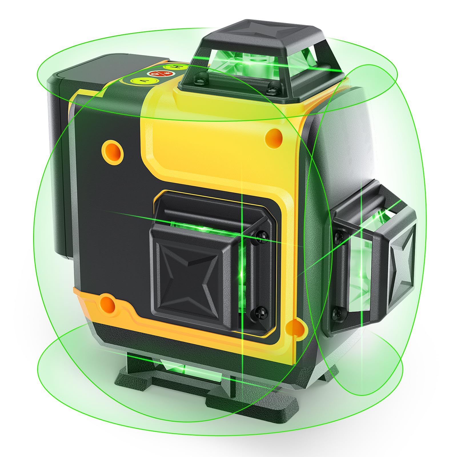 Laser Level, FELLAT 4x360°4D 16 Lines Green Laser Level for Construction, Two 360° Vertical and Two 360°Horizontal Laser Level with Pulse Mode, Remote Controller and Two Rechargeable Battery