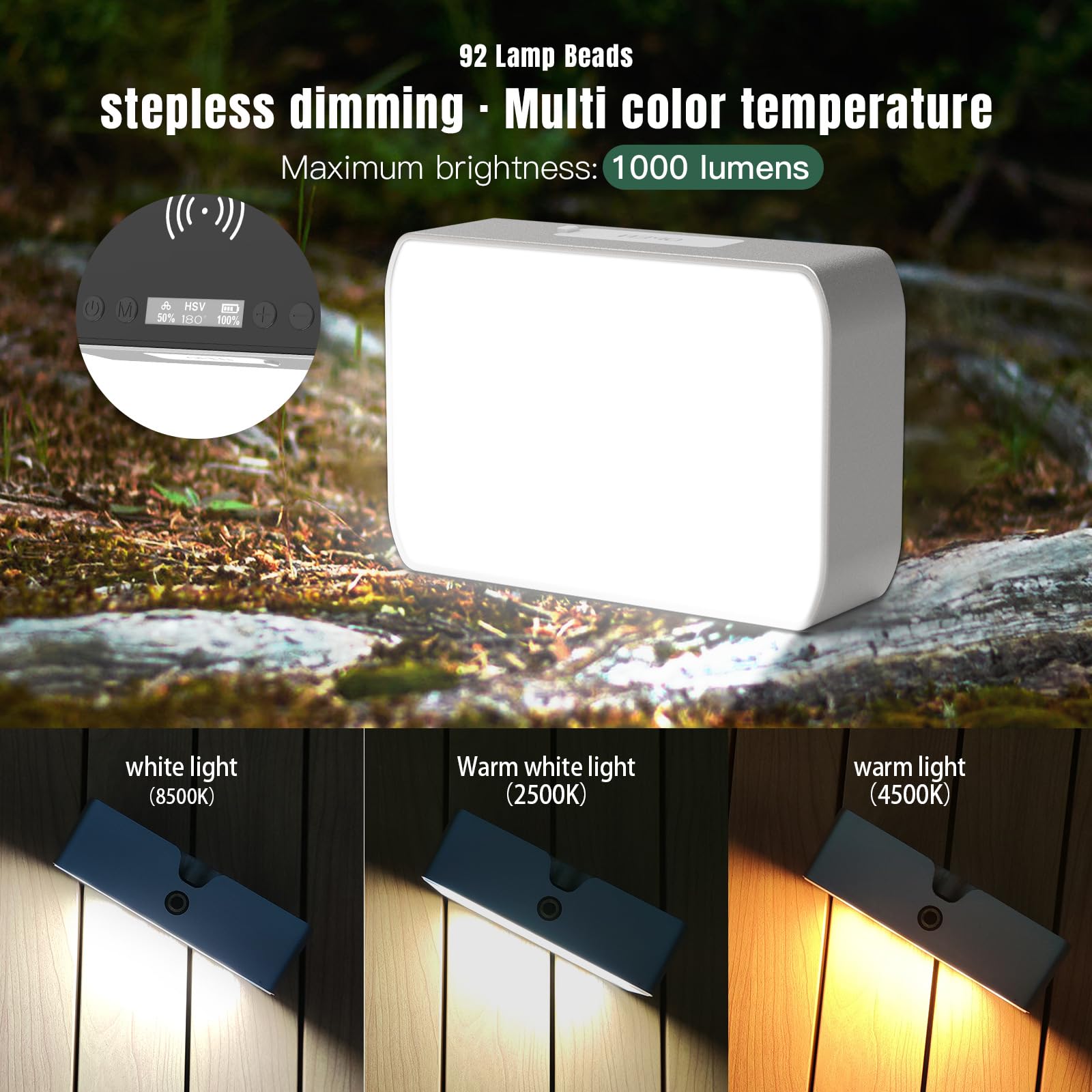 Long Life Outdoor High Power Light Camping Escursionismo Tenda Luce USB Ricaricabile Impermeabile Multifunzionale Caricabatterie Wireless Luce