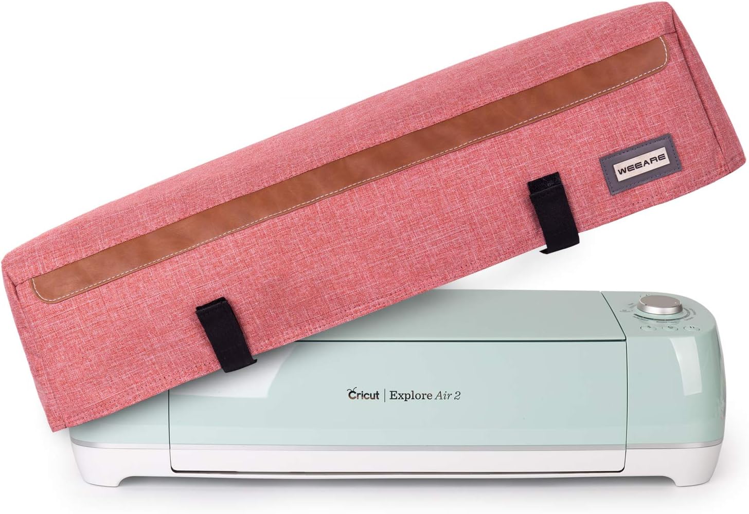 Weeare Cricut Dust Cover Bag Compatible with Cricut Explore Air, Explore Air 2 & Cricut Maker,Cricut Maker Cover with Back Pockets for Accessories (Pink)