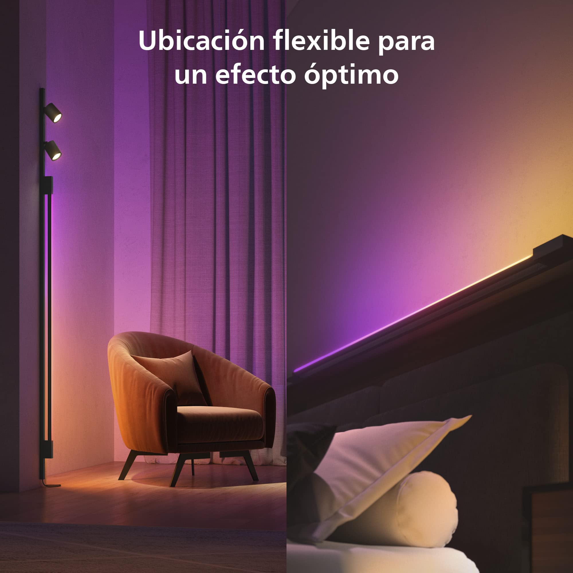 Philips Hue White and Color Ambiance, Perifo, Kit di Illuminazione a Binario da parete, Kit con 3 Faretti, 16.8 W, Nero