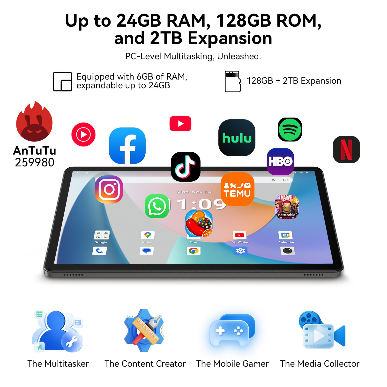 Amazon.com : TABWEE T50 Android Tablet 11 Inch, Android 16 Tablet