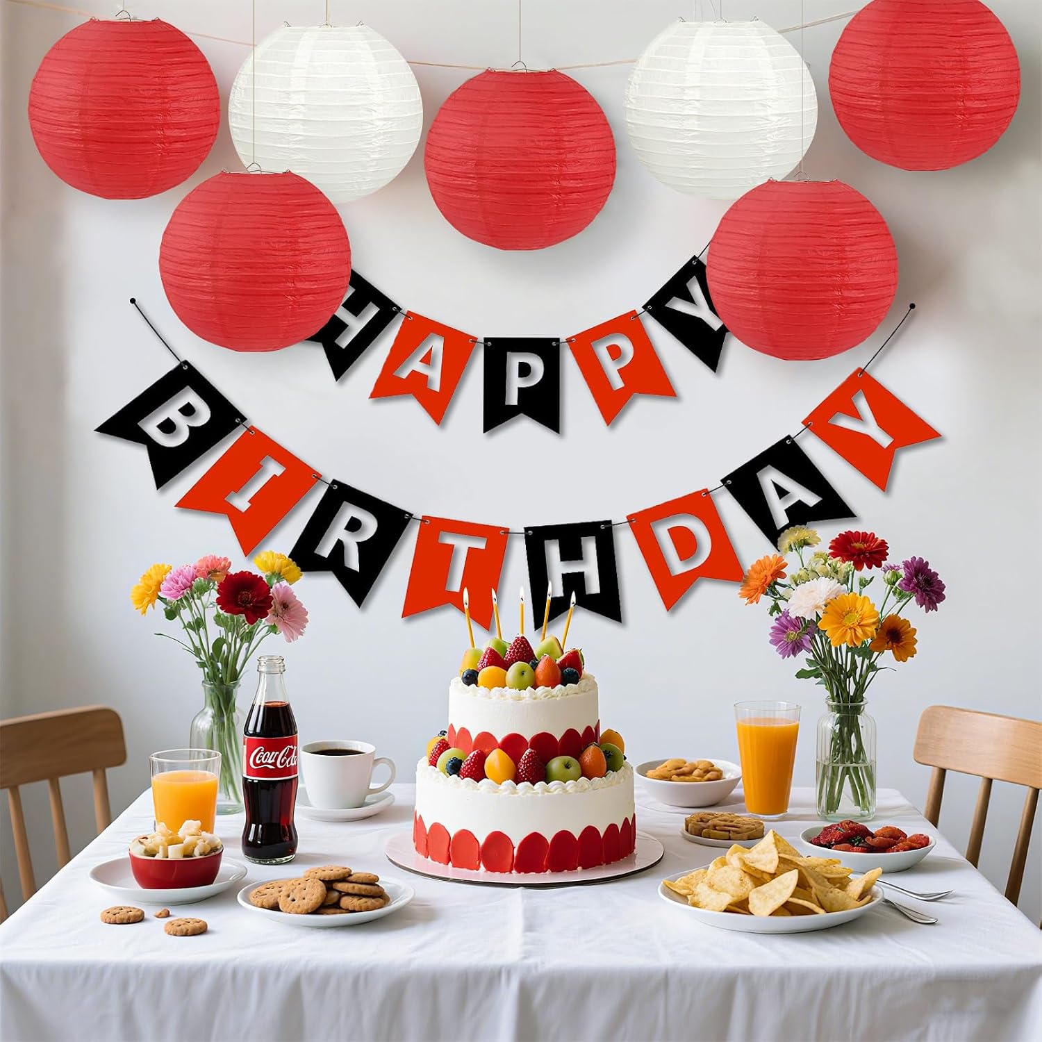 Peywot 10Pcs 16 Inch Paper Lanterns, Jumbo Hanging Paper Lanterns for Wedding, Birthday, Baby Shower, Bridal Shower, Home, Restaurant, Church, Chinese Japanese Party Decorations (Red)