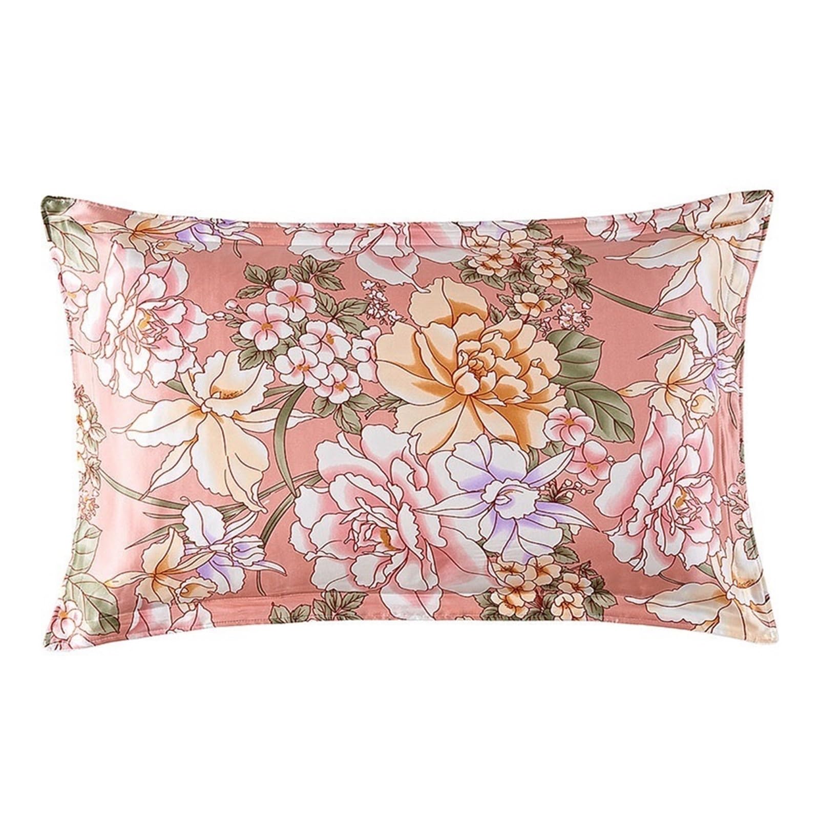 Federa in seta da 19 mm, federa in raso stampata con chiusura a busta, per letto standard, queen e king size, lussuosa per capelli e pelle (9,48 x 74 cm)
