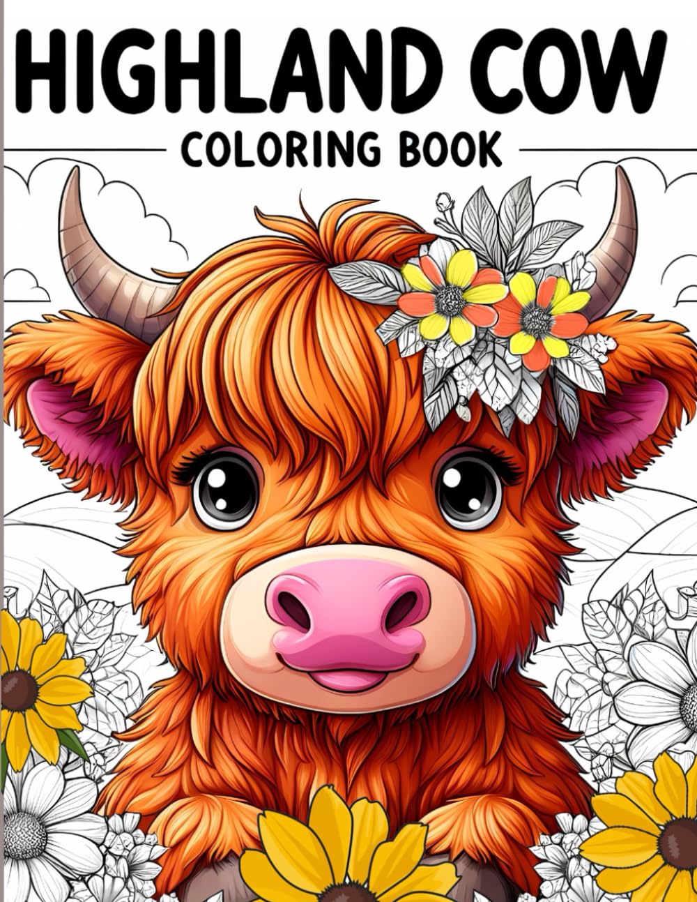 Highland Cow Coloring Book , Scottish Highland Cattle: Scotland's COW Natural Beauty Coloring Pages