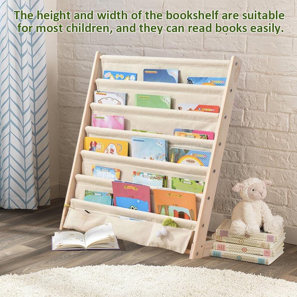 Libreria per bambini, in legno, multistrato, mobile, per libri illustrati, riviste, ideale per la camera dei bambini, organizzazione della camera da letto